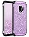 BENTOBEN Galaxy S9 Case, Samsung Galaxy S9 Case 2 in 1 Glitter Bling Hard PC Cover Coat Sparkly Shiny Leather Hybrid TPU Bumper Shockproof Protective Phone Cases for Samsung Galaxy S9, Purple