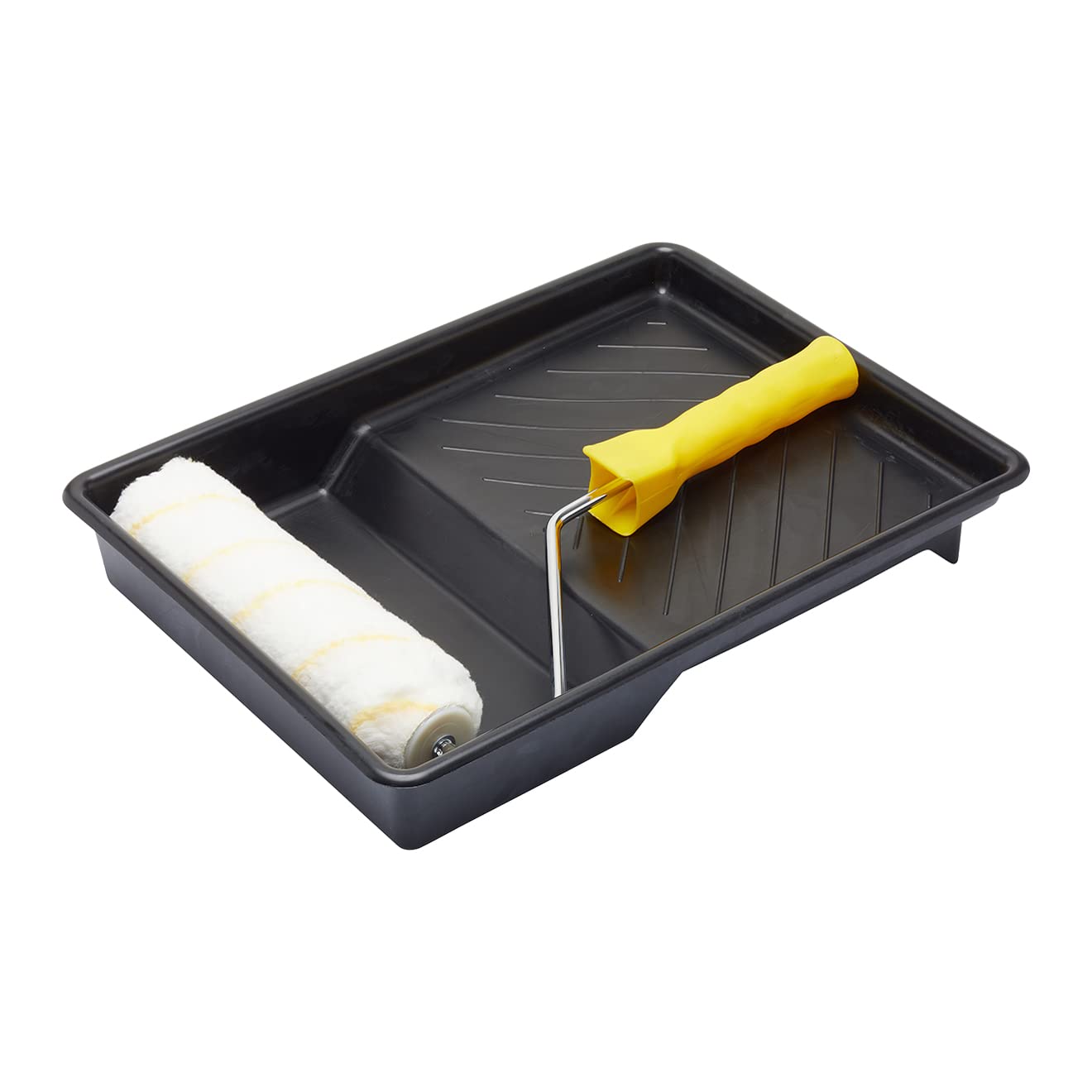 Fit For The Job 3 piece 9 inch Masonry Roller, Frame & Tray Set for DIY Painting With Smooth & Textured Masonry Paints on Exterior Walls, Brick, Breeze Block and Other Rough Surfaces, 9"