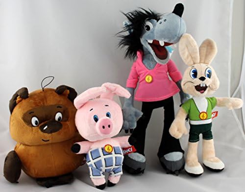 Lot 4 Toys Wolf Nu Pogodi Hare Winnie The Pooh Piglet Sojuzmultfilm Soviet Cartoon Ussr Soft Plush Toy Voiced