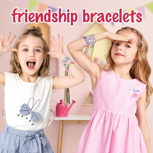 Diamond Art Bracelet Making Kit for Kids, 10 PCS DIY Multicolor Gem Friendship Bracelets Craft Set for Girls Ages 6-12, Creative Jewelry, Safe & Fun Easter Birthday Gift for Children