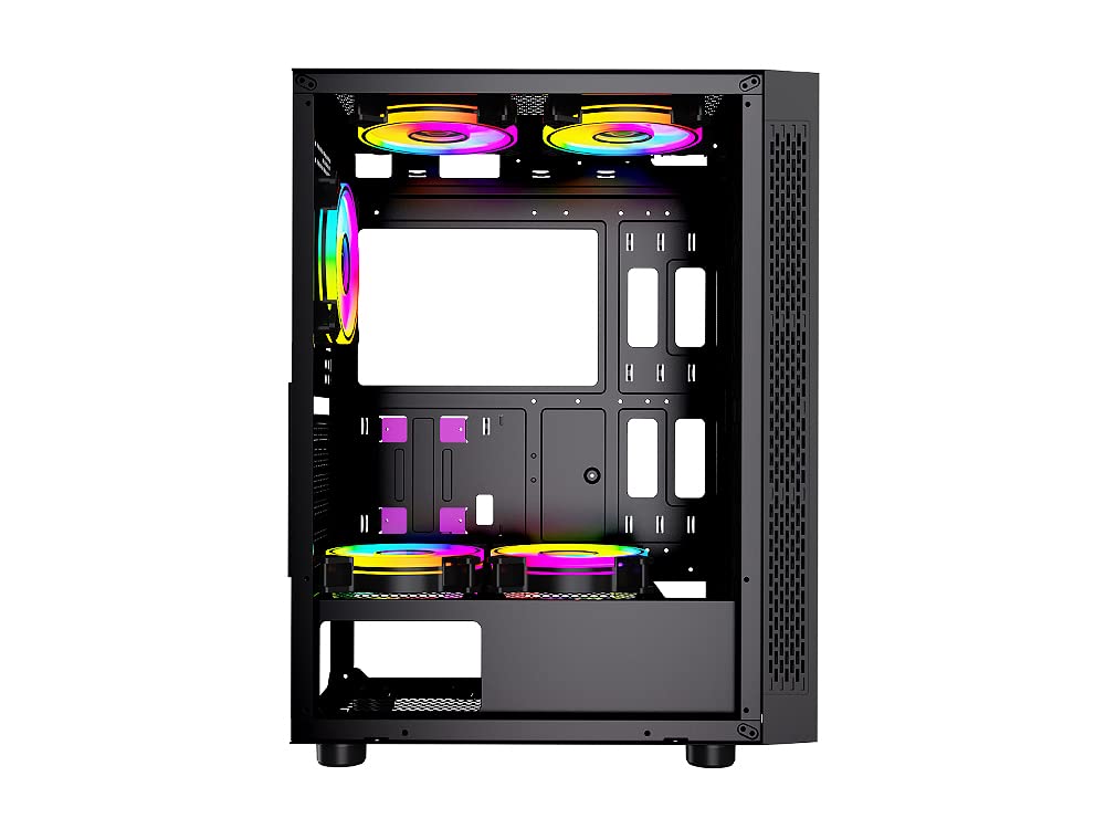Bgears b-Optillusion (Fans NOT Included) Gaming PC ATX case, Special Optical Illusion ARGB Front Panel, Tempered Glass Side. USB3.0, Support up to EATX Motherboard.