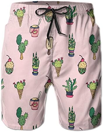 Pattern Cacties Men Beach Trunks Beach Pants Casual Sport Board Shorts