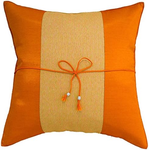 Narphosit 16x16 Inchs Crepe Striped Throw Pillow Cover Decorative Sofa Couch Cushion Cover (Orange)