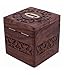 IndiaBigShop Beautiful Indian Handmade Wooden Money Bank in Square Shape Carving Work with 4 Inch Money Slot