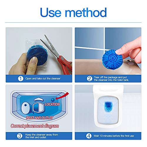 Toilet Bowl Cleaner Tablet Bleaching Bathroom Bowl Blue Clean Bubbles,Strong Detergent Ability