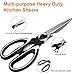 Kitchen Shears with Blade Cover and Sharpener, BASA Heavy Duty Stainless Steel Kitchen Scissors for Chicken, Poultry, Meat, Vegetables, Herbs (Black)