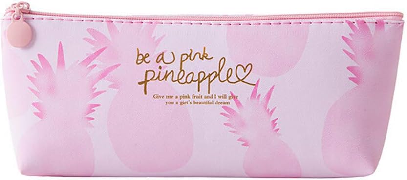 Ouniman Pink Pineapple Pencil Bag Case,Cute Multifunction Cosmetic Bag Makeup Pouch Storage High Capacity Stationery Holder Box Organizer Purse Bag for School,Home,Girls,Students,Adults (C(1pcs))