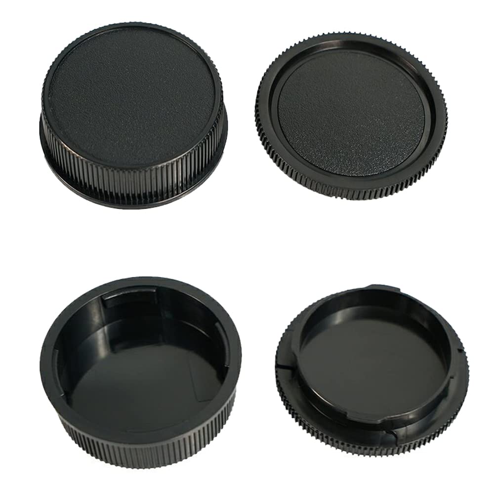 Camera Body Cover & Rear Lens Cap Compatible for Leica M240 M10 M9 M8 Camera, LM VM ZM Mount (2+2 Packs)