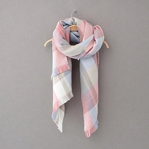 HYP Plaid Scarf Powder Blue shawl 200X75cm