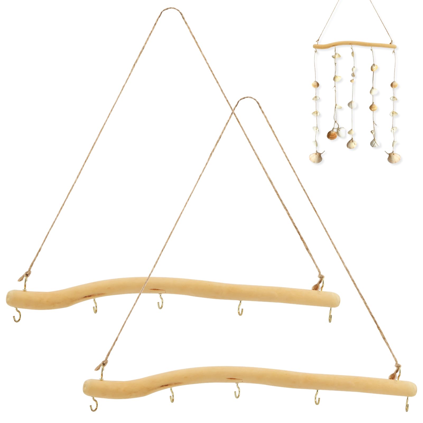 Photo 1 of 2Pcs 15 Inch Driftwood for Crafts Natural Driftwood Decorative Branches, Home Wall Hanging Decor Jewelry Organizers with 5 Hooks, Handcrafted from Natural Drift Wood for Keys Hats Entryway