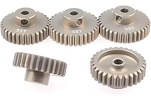 PYFORE 3pcs M0.6 3.175mm 13T 15T 17T 18T 20T 22T 24T 28T 30T 33T Aluminum Alloy Metal Pinion Motor Gear for 1/10 Rc Model (31T-32T-33T)
