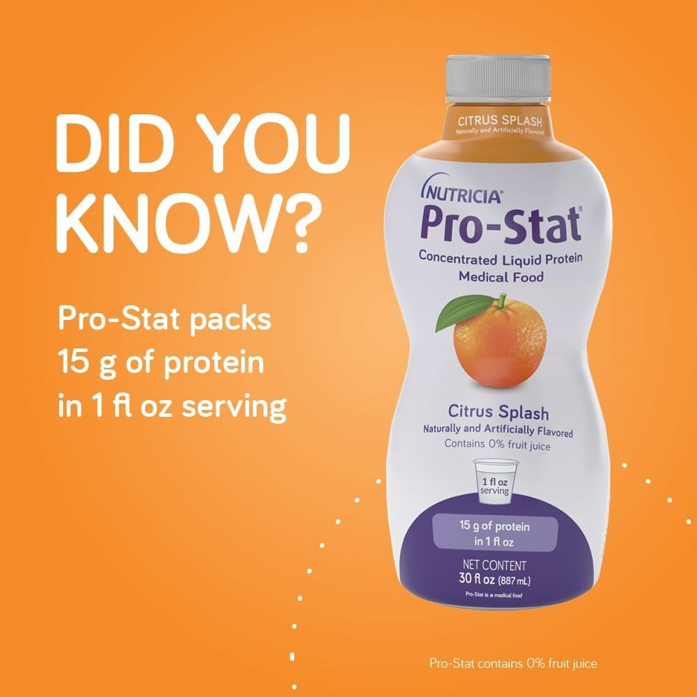 Pro-Stat Concentrated Liquid Protein Medical Food - Citrus Splash Flavor, 30 Fl Oz Bottle (Case of 6)