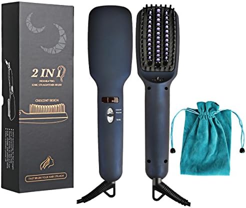 Hair Straightener Brush, MCH Heating Hair Straightening Ionic brush, LCD Display + Adjustable Temperatures + Anti Scald + Anti Frizz, Portable Hot-Air Brushes
