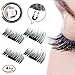 Mupater New False Magnetic Eyelashes, 3D Reusable Magnetic Fake Eyelashes, 0.02mm Ultra-thin (1 Pair 4 Pieces)