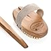 100% Natural Body and Face Brush Set for Dry Brushing Skin - Boar Bristles- Long Handle - Exfoliate, Reduce Cellulite, Improve Circulation, Drain Lymph - Great GIFT - FREE Hair Brush and How-To e-book