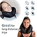 SunTal Ultimate Comfort Travel Pillow + Eye Mask – Prevent Neck Pain – Memory Foam Pillow Perfect for Airplane, Train, Bus, & Car Travel – Full 360 Head & Neck Support (Black)