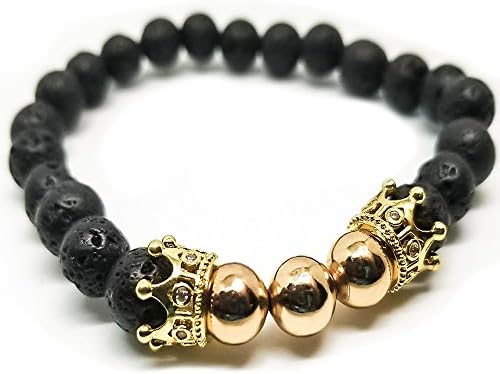 Diffuser Bracelet w/7 Chakra Lava Stones-Mens Womens Genuine Yoga Bracelet For Healing, Aromatherapy, Meditation, Natural, Essential Oils, Self Confidence, Love FREE AROMATHERAPY BOOK (Crown)