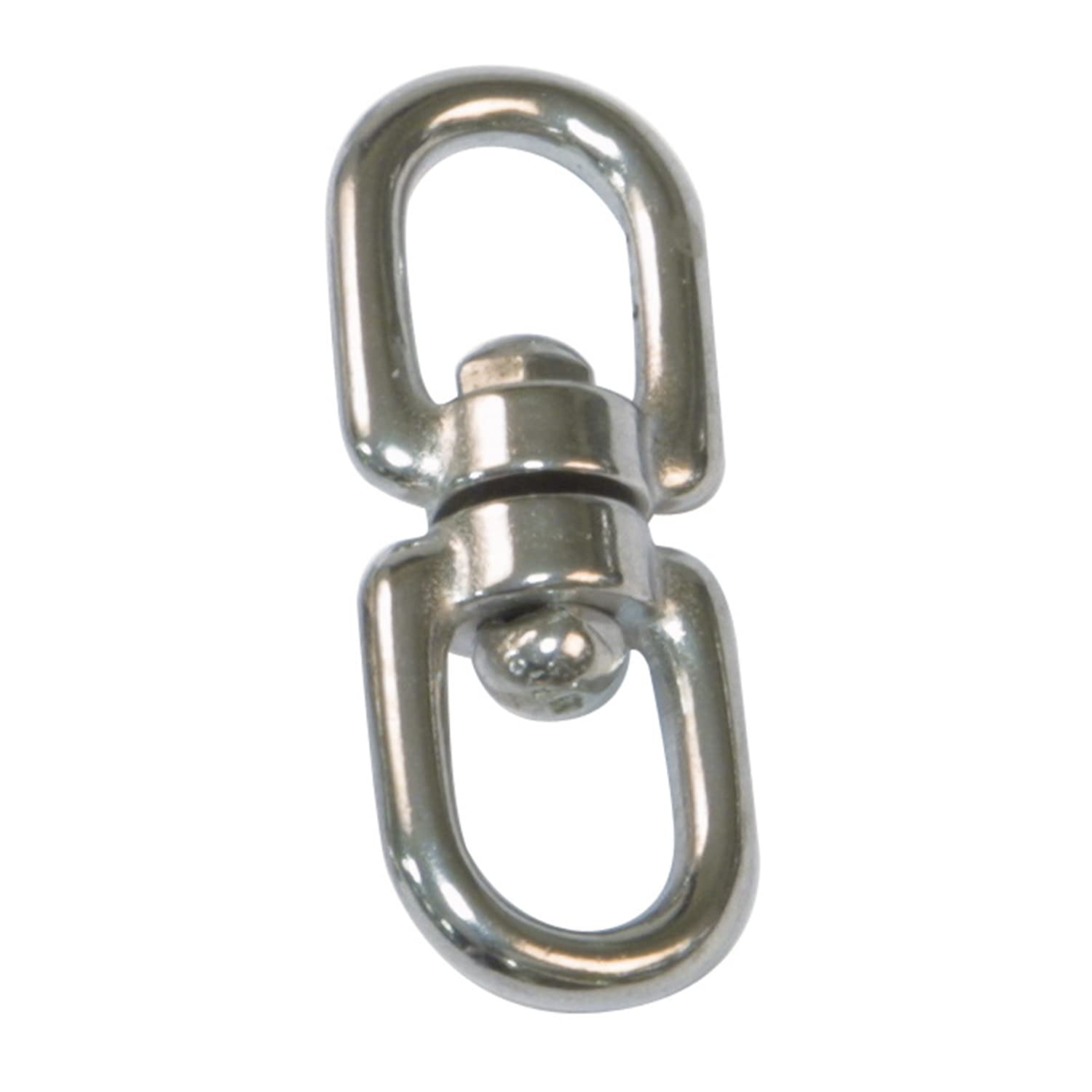 Amig - Stainless Steel Swivel Ring Mod.30140, Double Eye Anchor That Connects Shackles and Carabiners and Prevents Ropes, Chains or Ribbons from Twisting, Dimensions: Ø 3.8 x 50 mm, Multicolor
