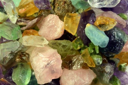 2 Pounds of a 12 Stone Gemmy Mix Rough Gemstones Amethyst, Citrine, Rose Quartz, Aquamarine, Fluorite, Ametrine, Smokey Quartz, Clear Quartz, Golden Topaz, Beryl, Rutile Quartz, Peridot