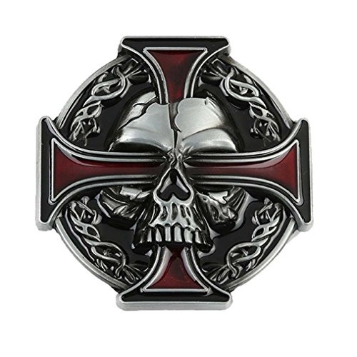 MASOP Hot Keltic Skull Head Cross Metal Men Vintage Retro Cowboy Belt Buckle