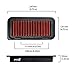 Upgr8 U8701-3908 Hd PRO OEM Replacement High Performance Drop-in Panel Air Filter (Red)
