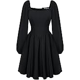 Scarlet Darkness Fall Long Sleeve Mini Dress Fishbone Renaissance Corset Dress