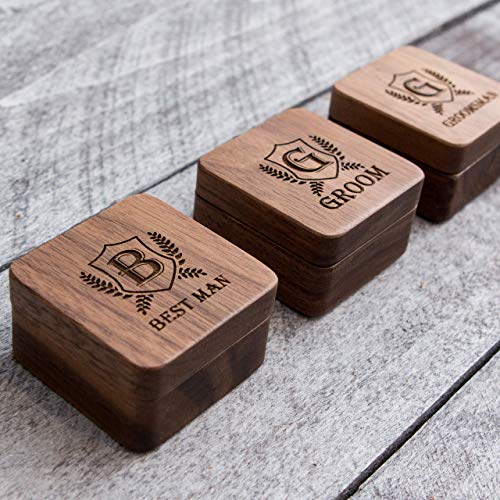 Engrave 'Best Man' Square Box & Gunmetal Cufflinks - Wedding Cuff links Party Favor