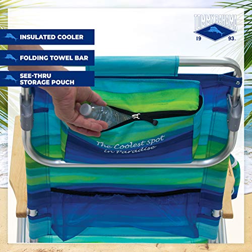 Tommy Bahama 5Position Classic Lay Flat Folding Backpack Beach Chair