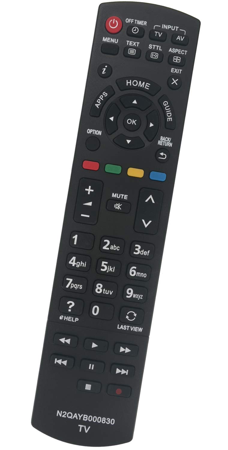 ALLIMITY N2QAYB000830 Remote Control Replacement for Panasonic Viera TV TX-39ASW604 TX-42ASW654 TX-L39E6E TX-L50BL6B TX-24ASW504 TX-50AS600Y TX-L32BLW6 TX-32AS600E TX-39AS600Y TX-42ASW604