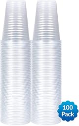 1ABOVE 180ml Clear Plastic Disposable Cups 100 Pack for Parties view 2