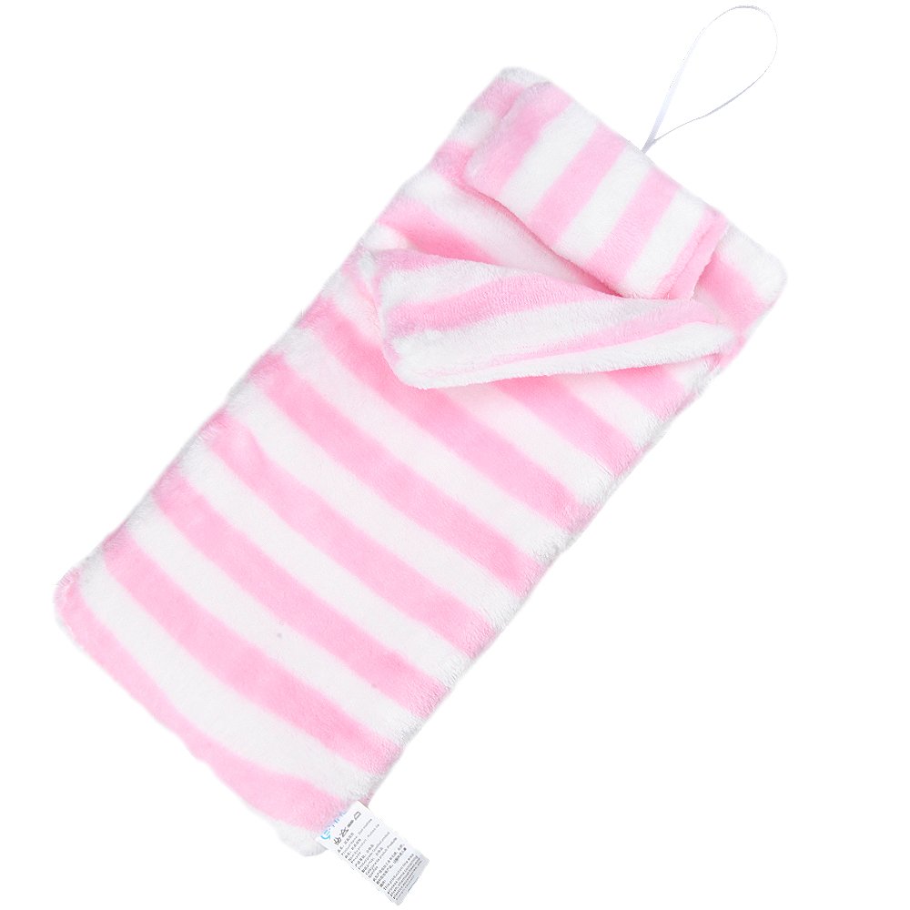E-TING Handmade Fluff Sleeping Bag for Doll Doll Bedroom Accessories (Pink and White Stripes)