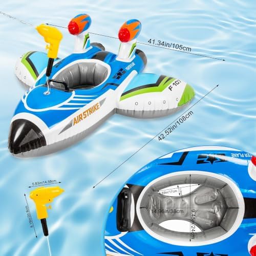 Flutuadores de piscina Crianças com pistola de água e pega insuflável Flutuador de natação Ringue de natação Jogos de verão Piscina aquática ao ar livre Brinquedos de praia para rapazes Meninas 3-6 anos — foto 4 de 5