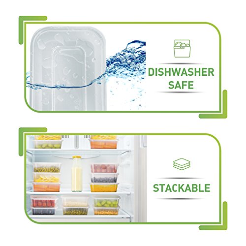 Food Storage Containers with Lids (10 Pack, 25 Ounce) - Food Containers Meal Prep Plastic Containers with Lids Food Prep Containers Deli Containers with Lids Freezer Containers by Prep Naturals