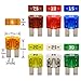 FuseTech 12 AWG Micro2 APT ATR 17 Piece Automotive Car Fuse Assortment and Holders Pack (2 Add-a-Circuit Fuse Tap Adapters, 14 Blade Fuses + Fuse Puller) 5A 7.5A 10A 15A 20A 25A 30A