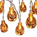 GIGALUMI Halloween Pumpkin String Lights 20 LEDs 8.2ft Battery Operated Jack-O-Lantern Lights for Halloween, Christmas, Party, Holiday