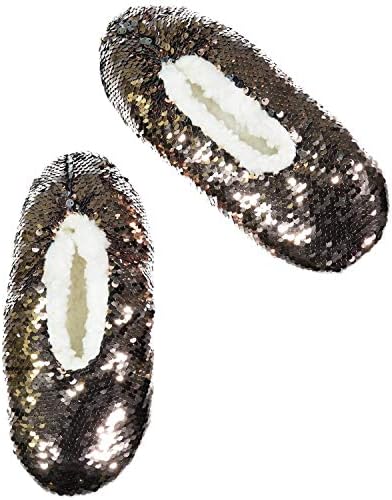 Women's Sequin Fuzzy Babba Slipper Socks