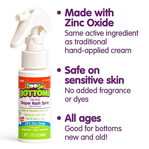 Diaper Rash Cream Spray By Boogie Bottoms, Travel Friendly NoRub Touch