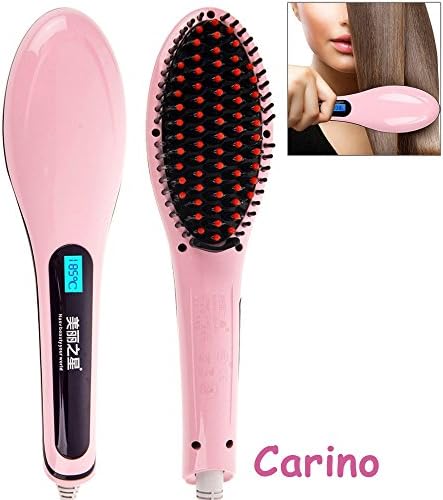 NASV 100 Hair Straightener Comb/Brush with LCD Control Temperature Display,Pink