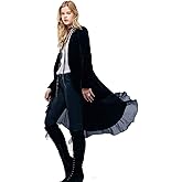Women Ruffled Asymmetric Long Velvet Blazers Coat Casual Jackets