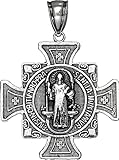 eJewelryPlus Sterling Silver Saint Benedict Cross