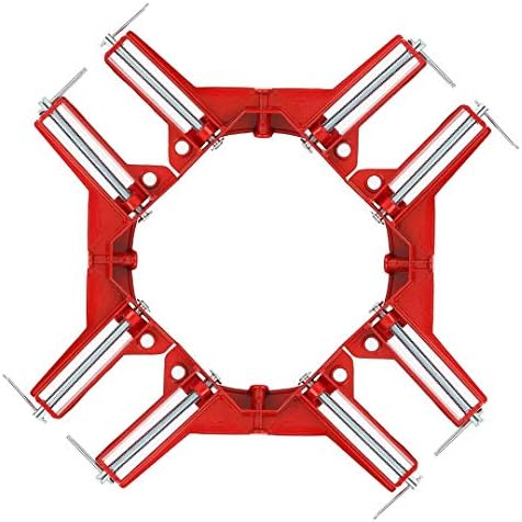 Fonture 4PCS 90 Degrees Right Angle Clamps, Corner Holder Clamp Picture Photo Frame Woodworking Tool (Red)