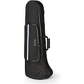 Omebaige Case for Bb/F Tenor Trombone with F Attachment, Gig Bag Backpack | Lightweight trombone case with 600D nylon exterior, EPS foam protection, velvet interior, built-in straps, storage pocket.
