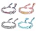 4 pcs/Set Braided String Woven Friendship Bracelets Colorful Adjustable Handmade Thread Bracelet Band for Women Wrist Anklet Ethnic Jewelry