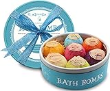 Bath Bombs, Valentine's Day Birthday Anniversary Gifts for Wife, Girlfriend, Her - 7 Large Natural Organic Relaxation Moisturizing SPA Fizzies With added Detox Ability by PURENJOY