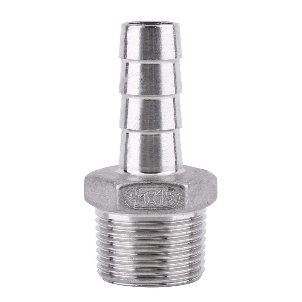 1 x SS304 Stainless Steel Barbed Hose Connector with Thread Adaptor DFE Tail Pipe 1/8~3/4