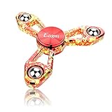 EZOON Tri Fidget Spinner Metal Finger Toys, Aluminum Hand Spinner Replaceable Bearing Max 4 Mins Spinning Time CPSC Certified EDC ADHD Focus Toy for Kids Adults(COLORFUL-RED)