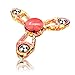 EZOON Tri Fidget Spinner Metal Finger Toys, Aluminum Hand Spinner Replaceable Bearing Max 4 Mins Spinning Time CPSC Certified EDC ADHD Focus Toy for Kids Adults(COLORFUL-RED)