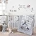 Bedtime Originals Little Rascals Forest Animals 4 Piece Crib Bumper, Gray/White