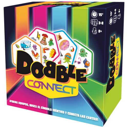 Zygomatic | Dobble Connect | Action Card Game and Reflection for Adults and Children | Ages 8+ | 2-8 Players | 15 Minutes per Game | Spanish