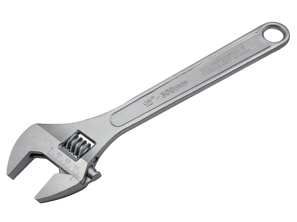Faithfull FAIAS300MC Adjustable Chrome Spanner 300mm (12in) - 35mm Jaw Capacity